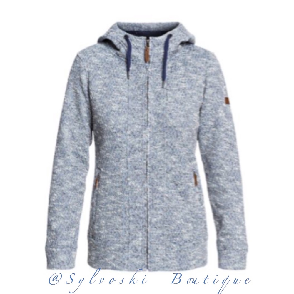 🔥 ROXY SNOW DOE ZIP-UP HOODED SWEATSHIRT, NWT - Picture 2 of 8